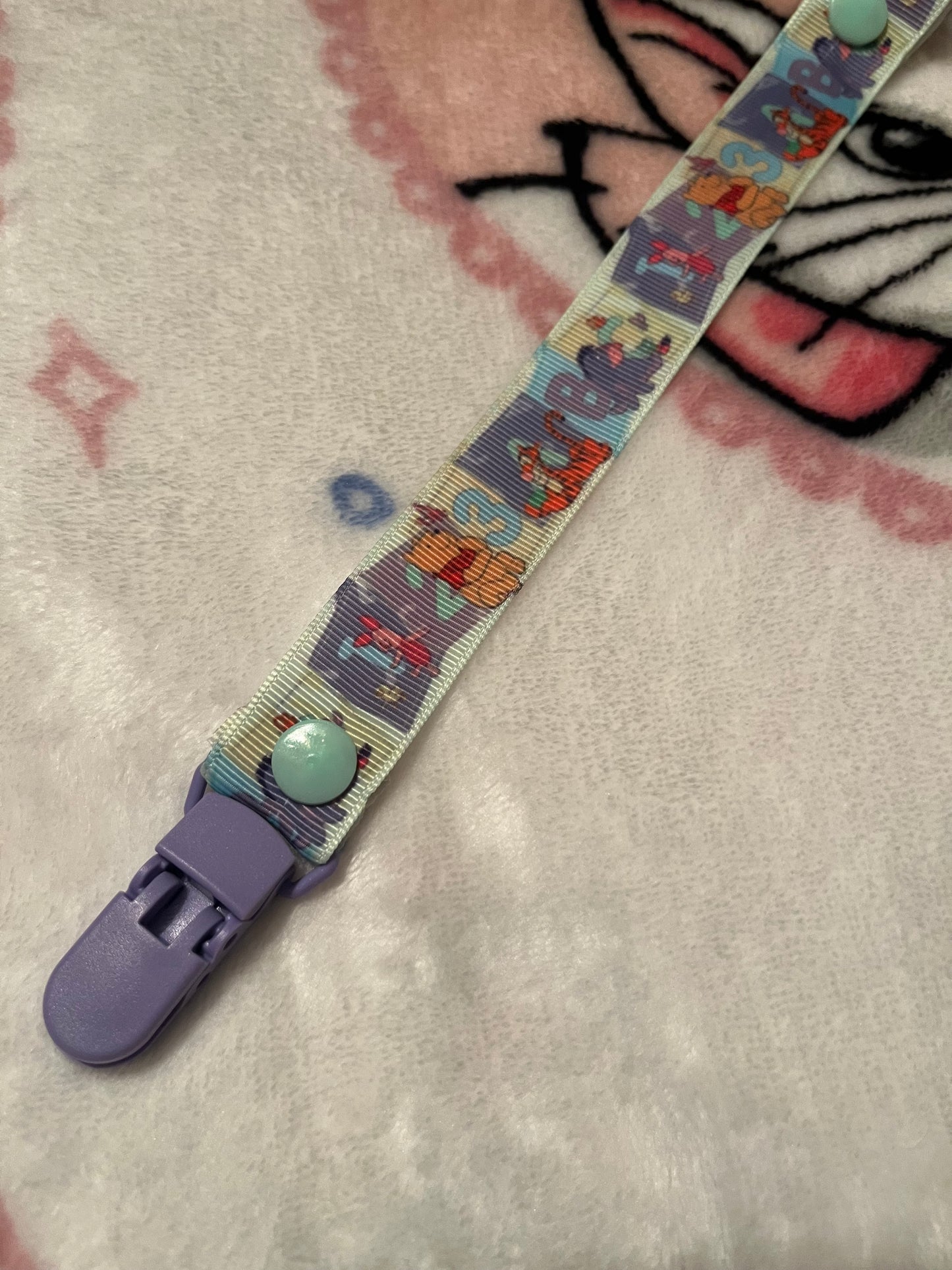 Pooh Bear Blocks Pacifier Clip