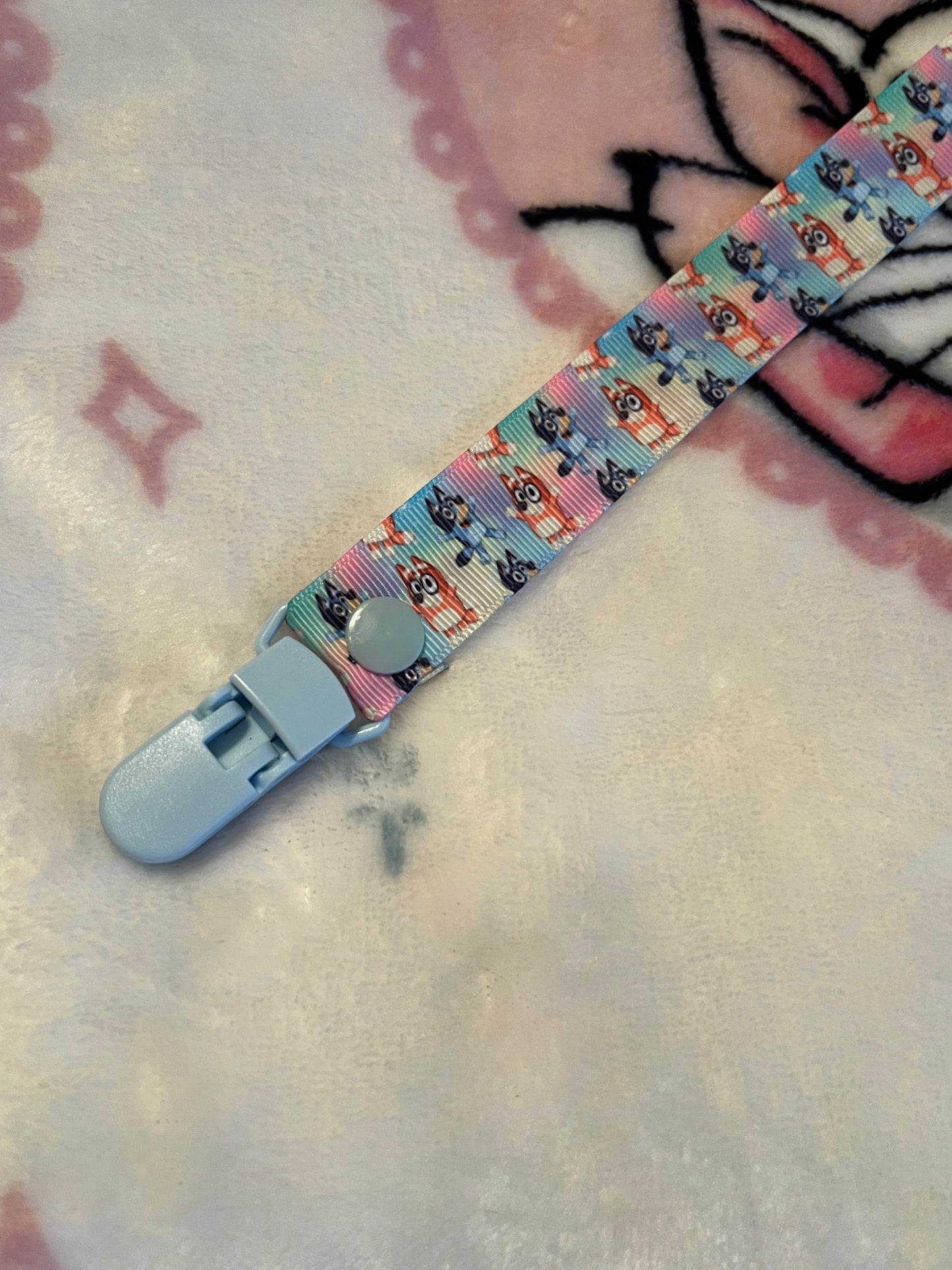 Tie Dye Bluey Pacifier Clip
