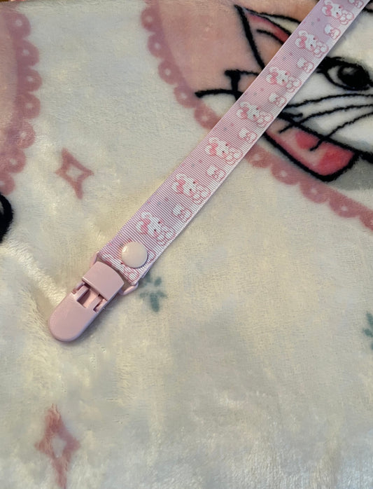 Pink Bunny Pacifier Clip