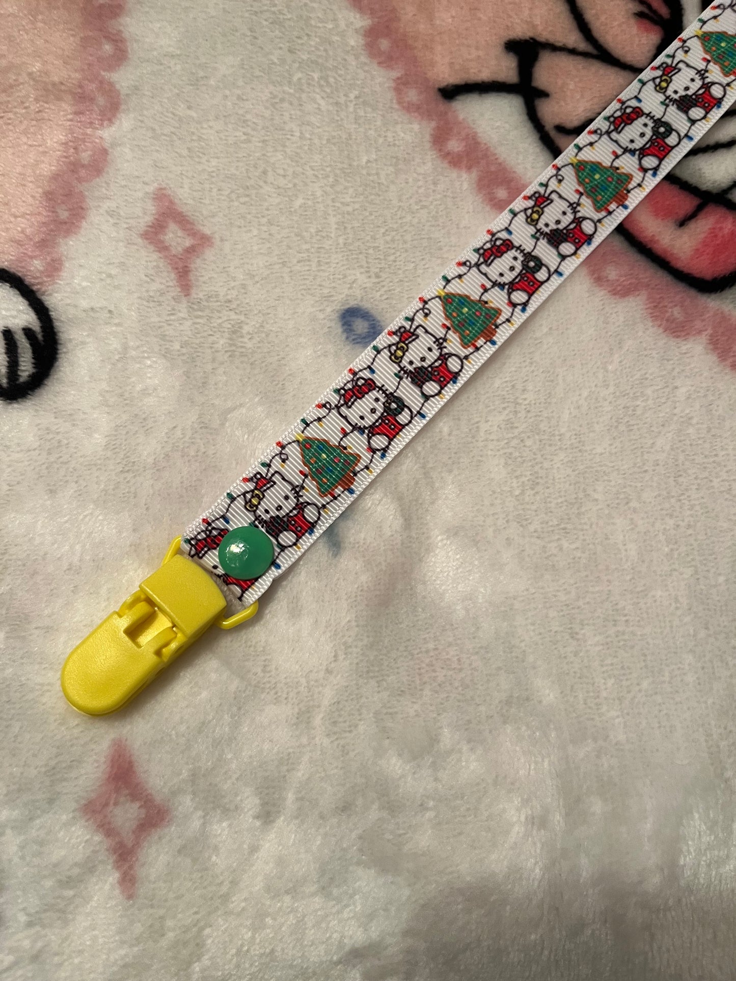 Christmas Hello Kitty Pacifier Clip
