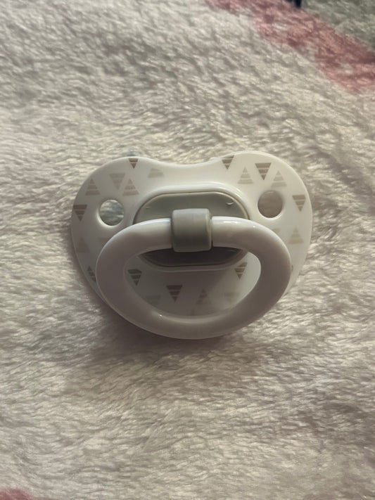 Gray Triangles Plushie Paci