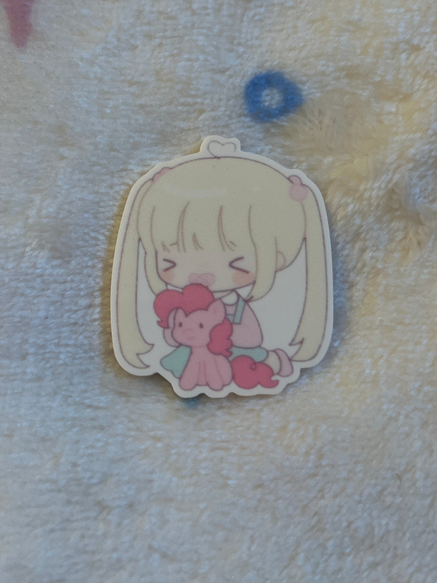 Girl with Pinkie Pie Plush Planar