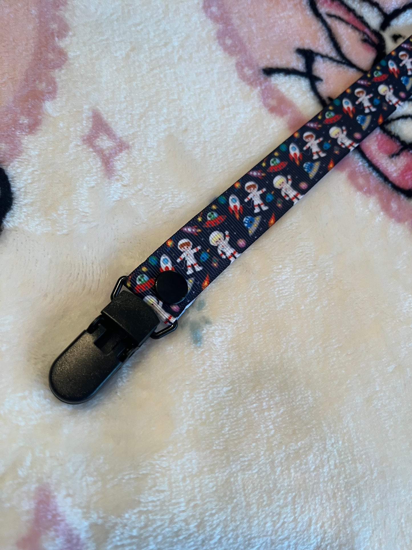 Outer Space Pacifier Clip