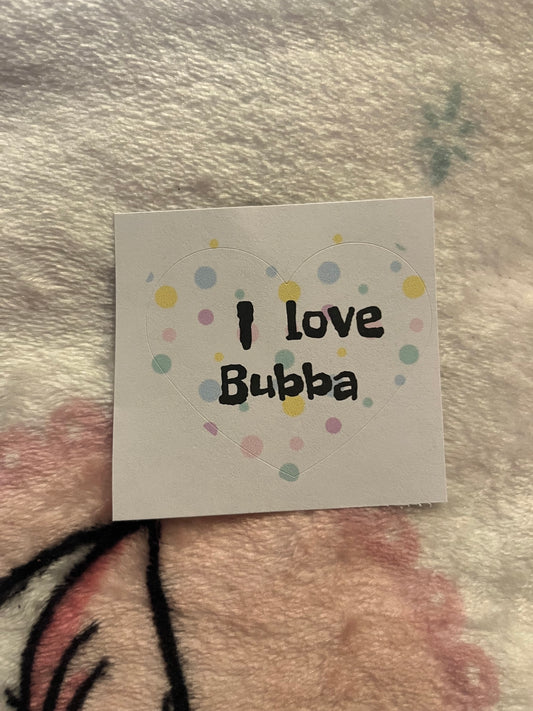 I love Bubba Sticker