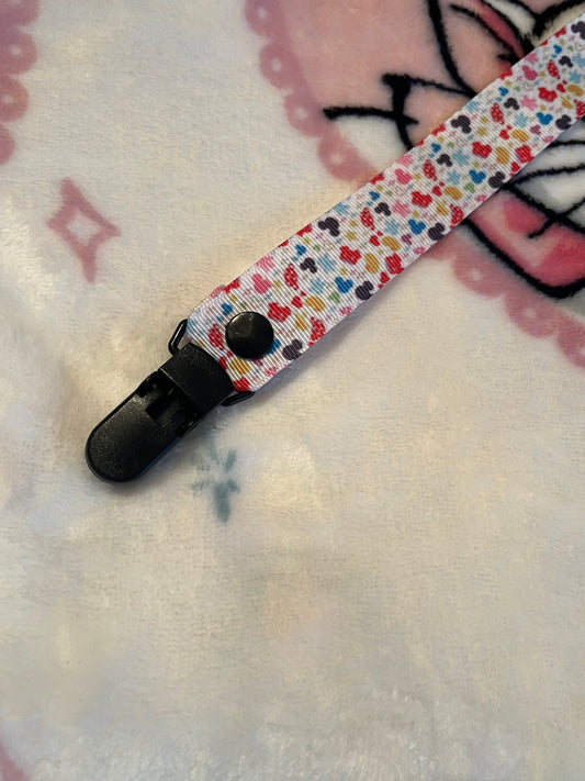 Mickey Heads Pacifier Clip