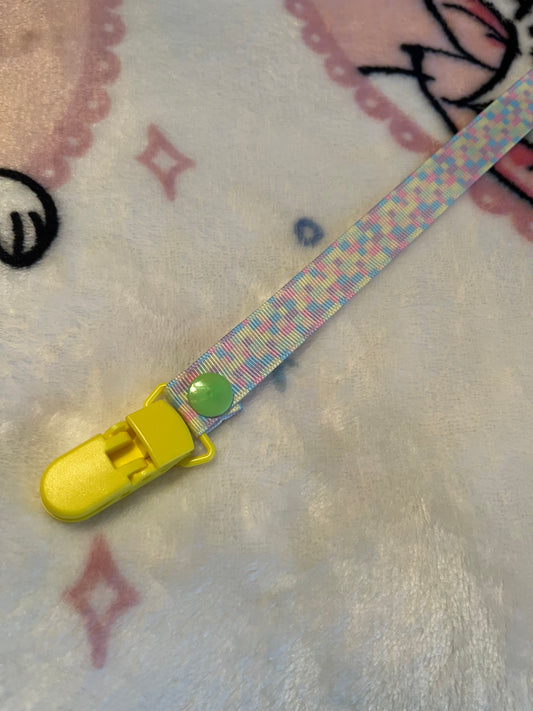 Pastel Legos Pacifier Clip