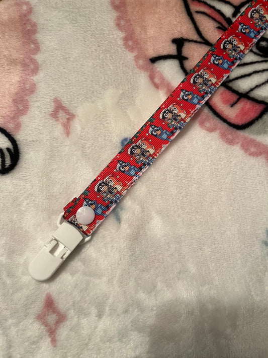 Christmas Red Bluey Pacifier Clip